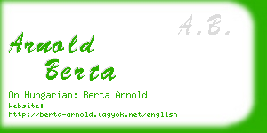arnold berta business card